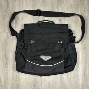 Marsee Black Motorcycle Expandable Crossbody Bag Excellent Condition‎
